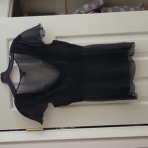 Express Bohemian Beaded Sheer Top